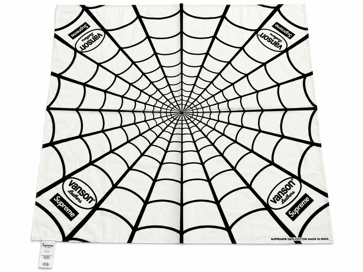 Supreme x Vanson Leathers Spider-Man Bandana White — foto 3