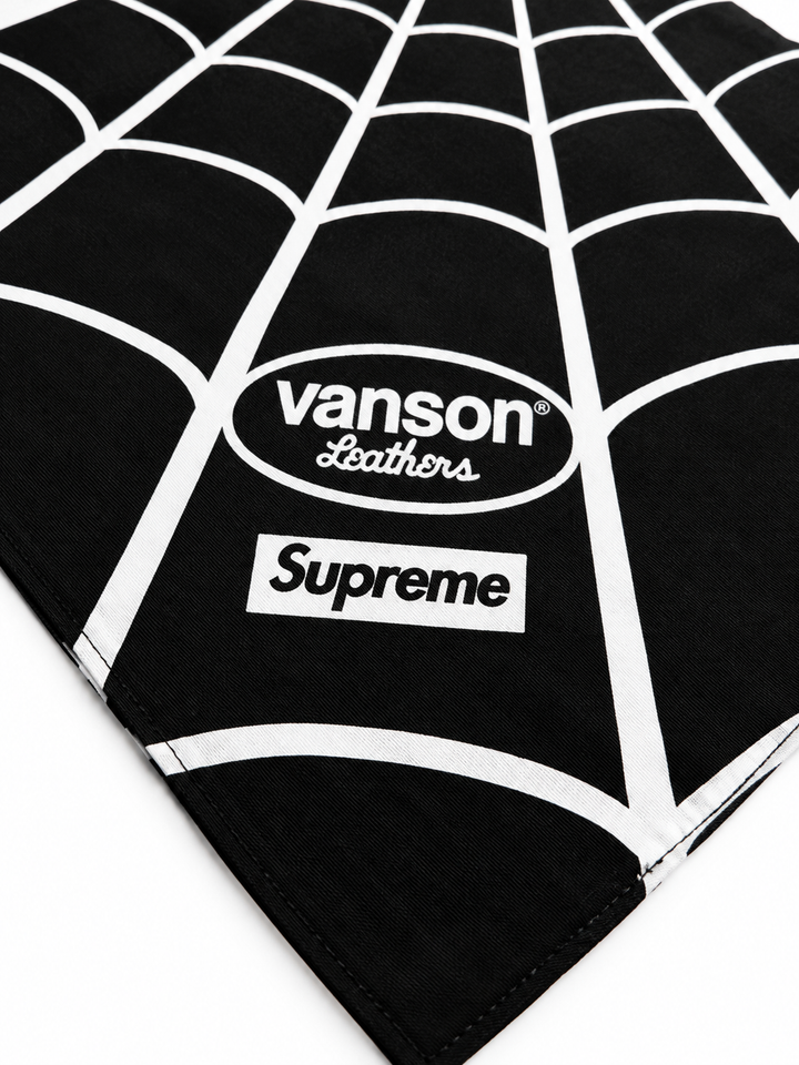 Supreme x Vanson Leathers Spider-Man Bandana Black — foto 2