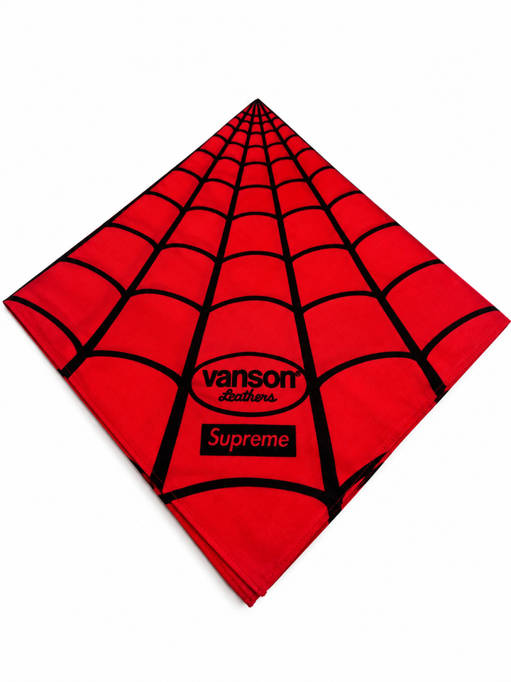 Supreme x Vanson Leathers Spider-Man Bandana Red — foto 3