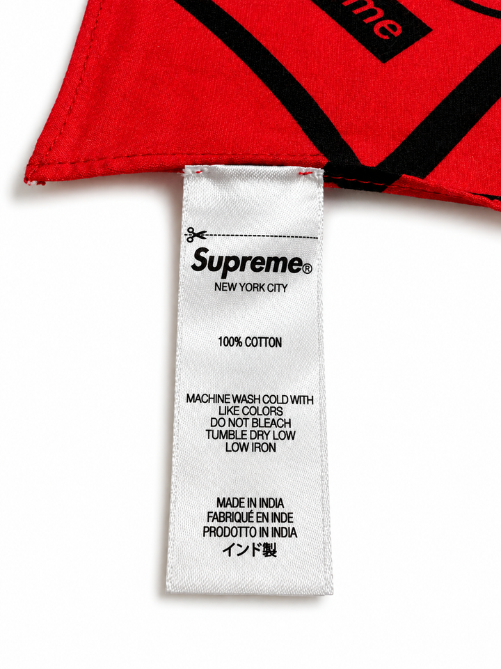 Supreme x Vanson Leathers Spider-Man Bandana Red