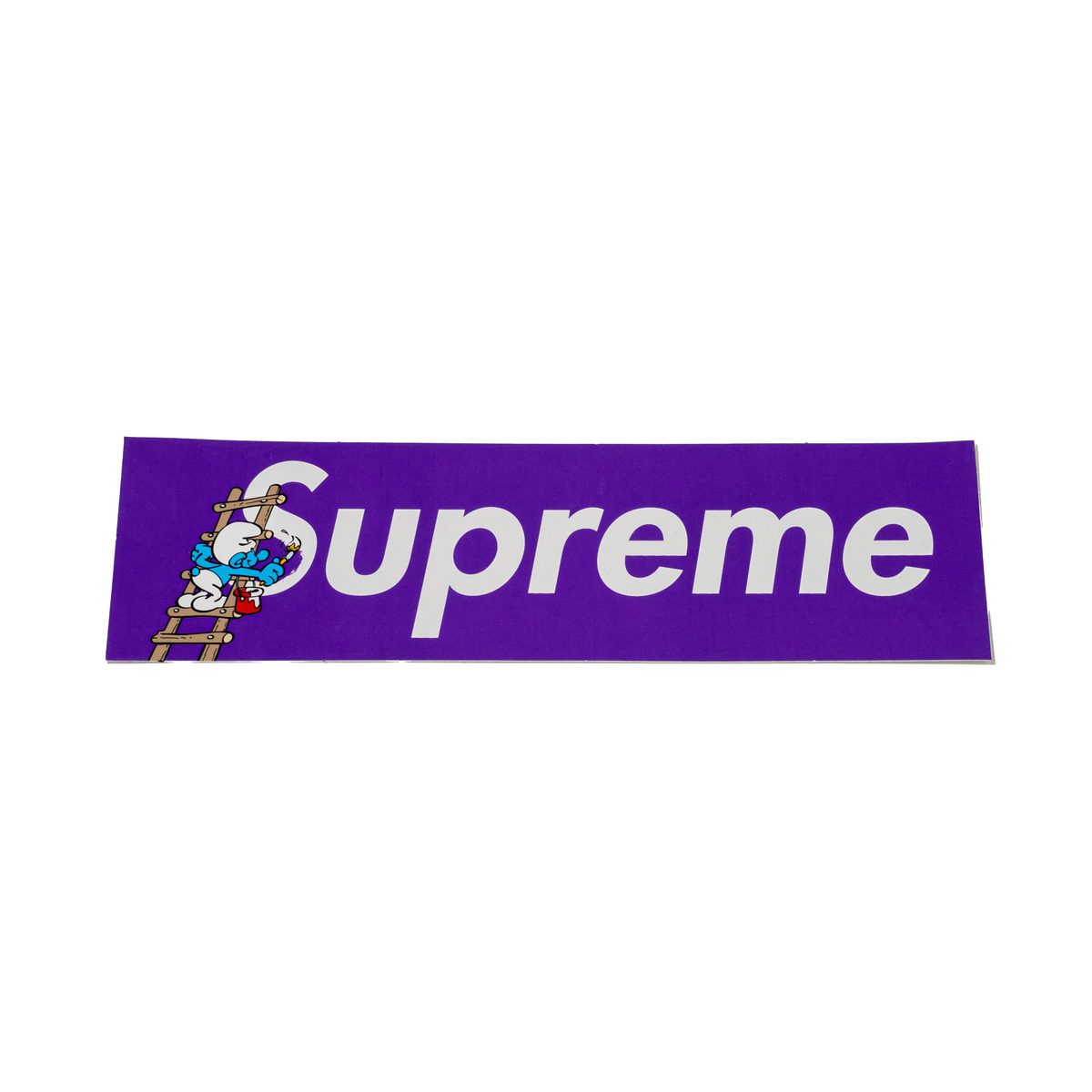 Supreme Smurfs Box Logo Sticker Morado