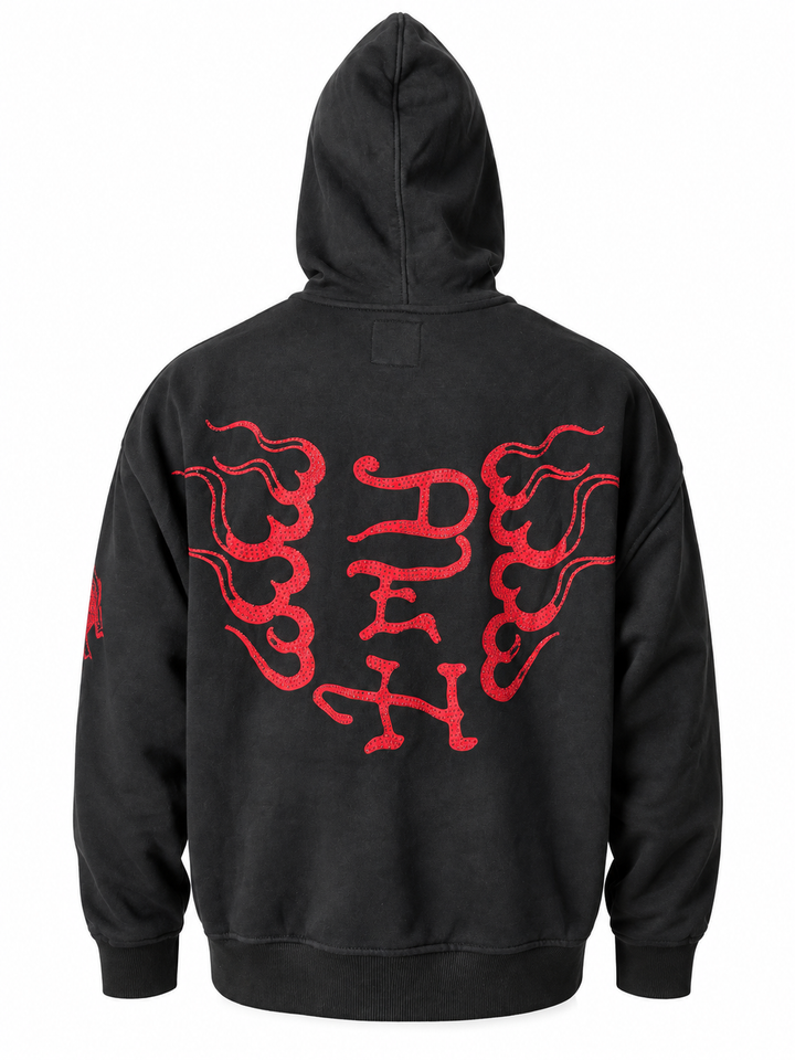 MARY DRAGONS RHINESTONE BOXY ZIP HOODIE — foto 4
