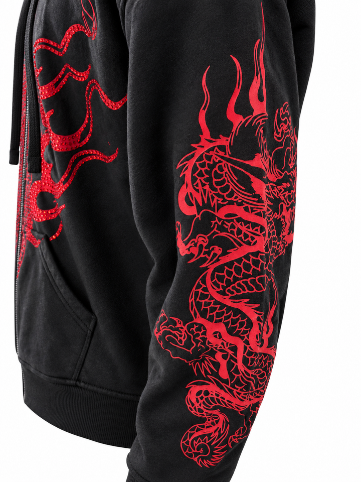 MARY DRAGONS RHINESTONE BOXY ZIP HOODIE — foto 9