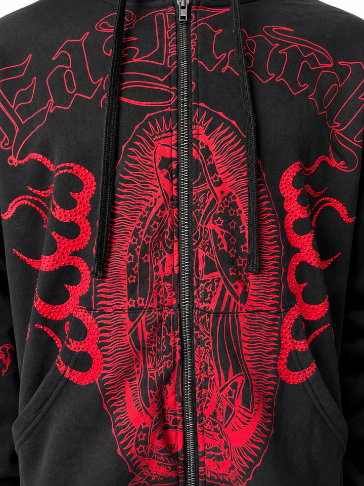 MARY DRAGONS RHINESTONE BOXY ZIP HOODIE — foto 2