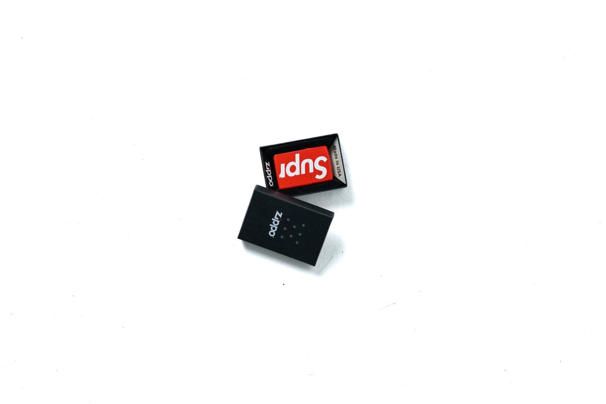 Supreme Logo Zippo Red