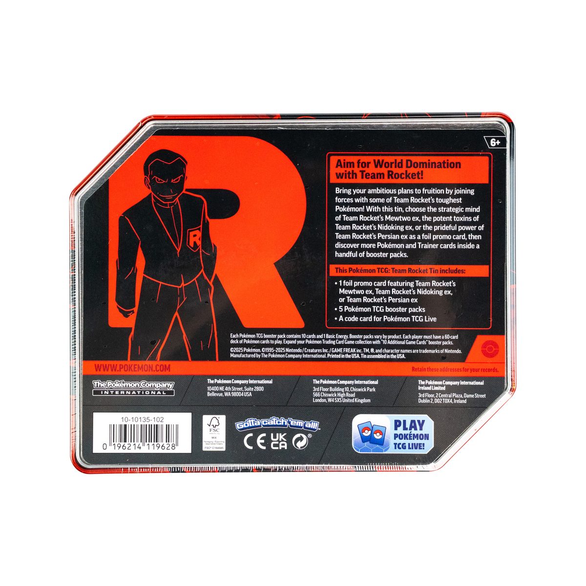 Pokémon TCG Team Rocket Tin Persian Ex
