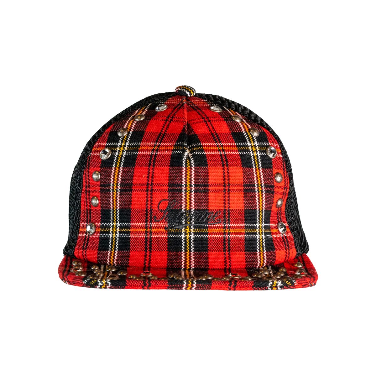 Supreme b.b. Simon Studded Mesh Back 5-Panel Plaid (FW25)