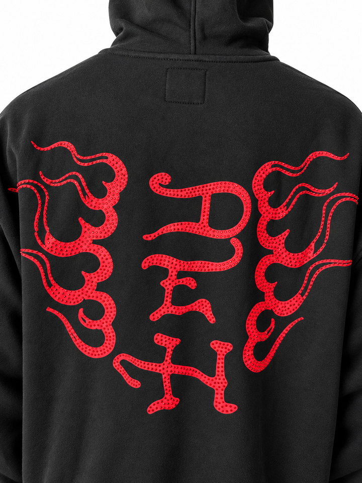MARY DRAGONS RHINESTONE BOXY ZIP HOODIE — foto 3