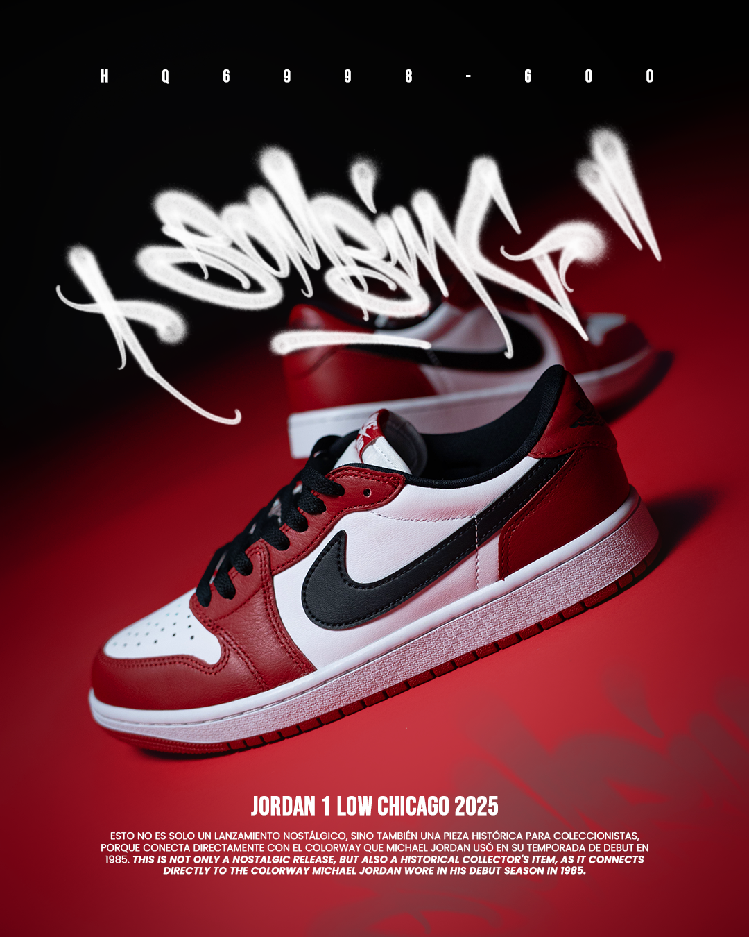 El ícono regresa: Detalles del lanzamiento de las Air Jordan 1 Low OG Chicago 2025