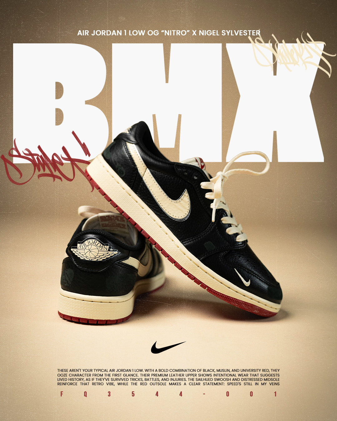 Air Jordan 1 Low OG “Nitro” x Nigel Sylvester: BMX, estilo y leyenda