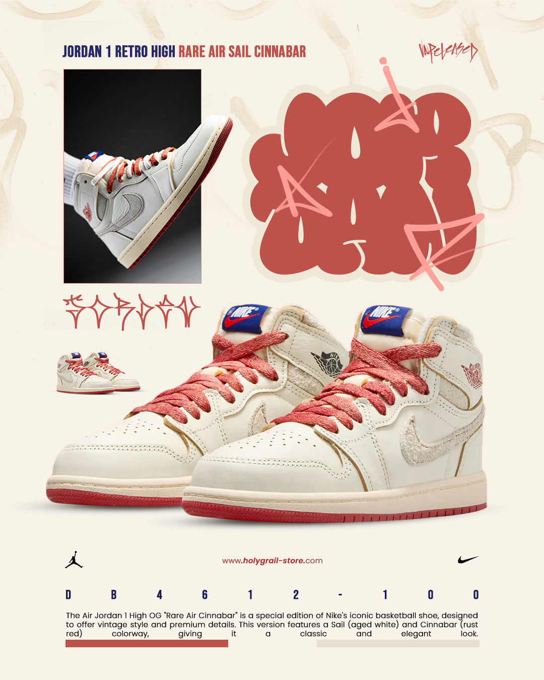 Air Jordan 1 Retro High OG 'Rare Air - Sail Cinnabar': Elegancia y Exclusividad en Cada Paso