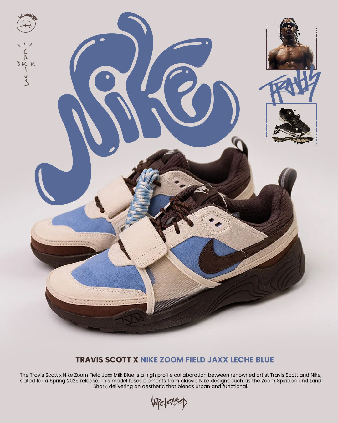 Travis Scott x Nike Zoom Field Jaxx "Leche Blue": La Joya del 2025 que No Querrás Perderte