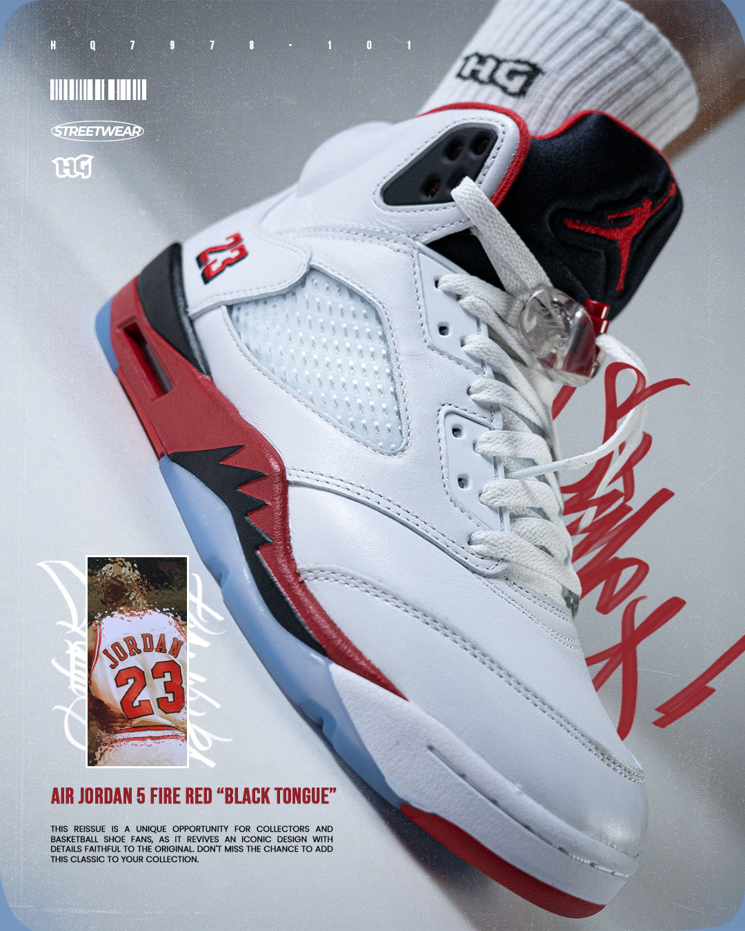 El Regreso de una Leyenda: Air Jordan 5 “Fire Red” con Lengüeta Negra (2025)
