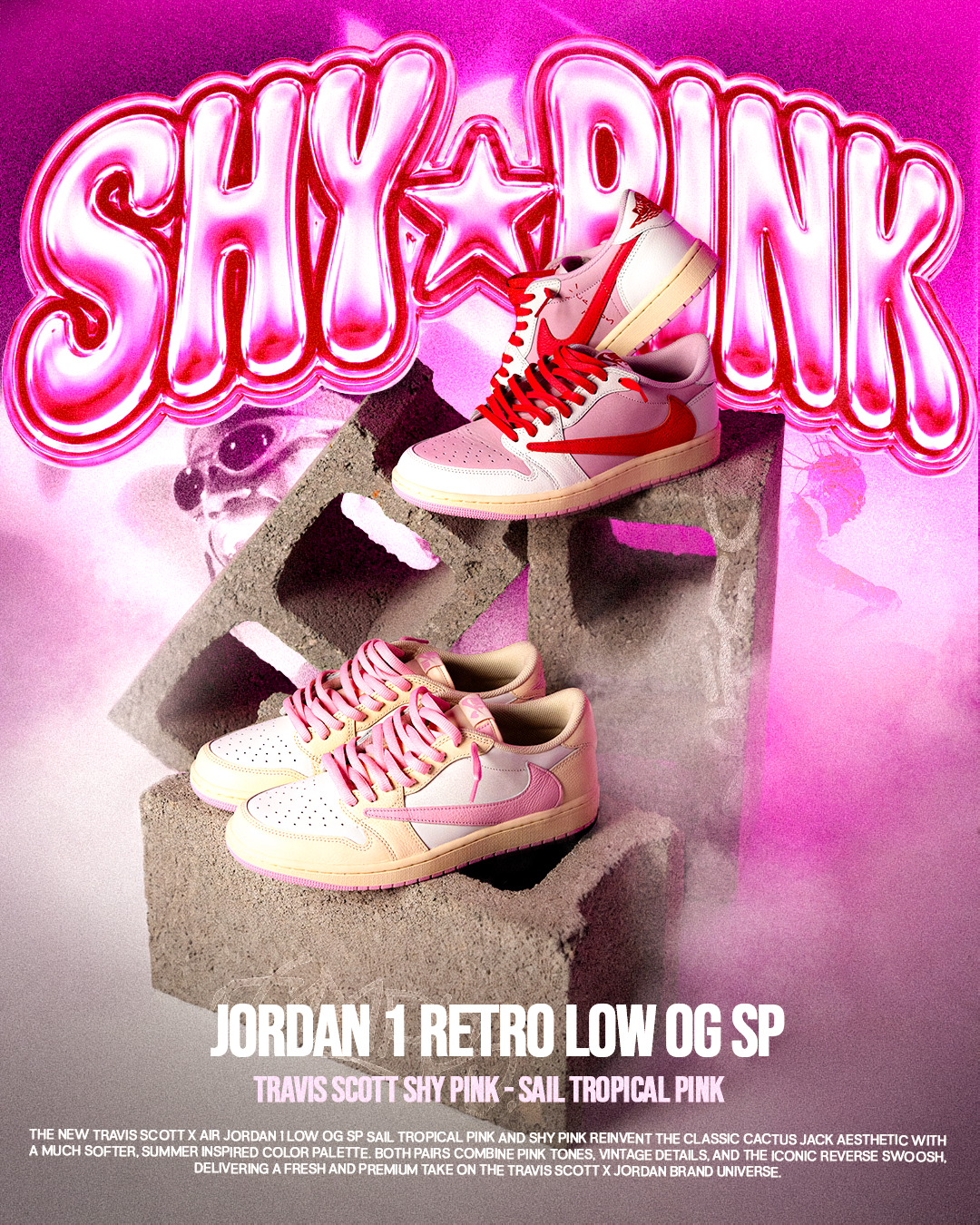 Travis Scott vuelve al rosa: así son los nuevos Shy Pink y Tropical Pink