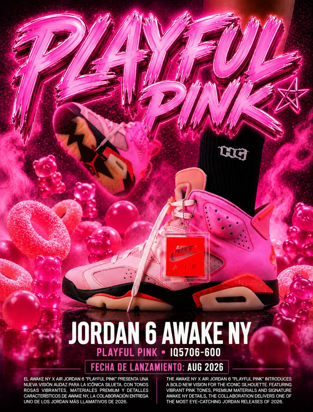 Jordan 6 Awake NY Playful Pink: el rosa toma protagonismo en una de las colaboraciones más esperadas del año