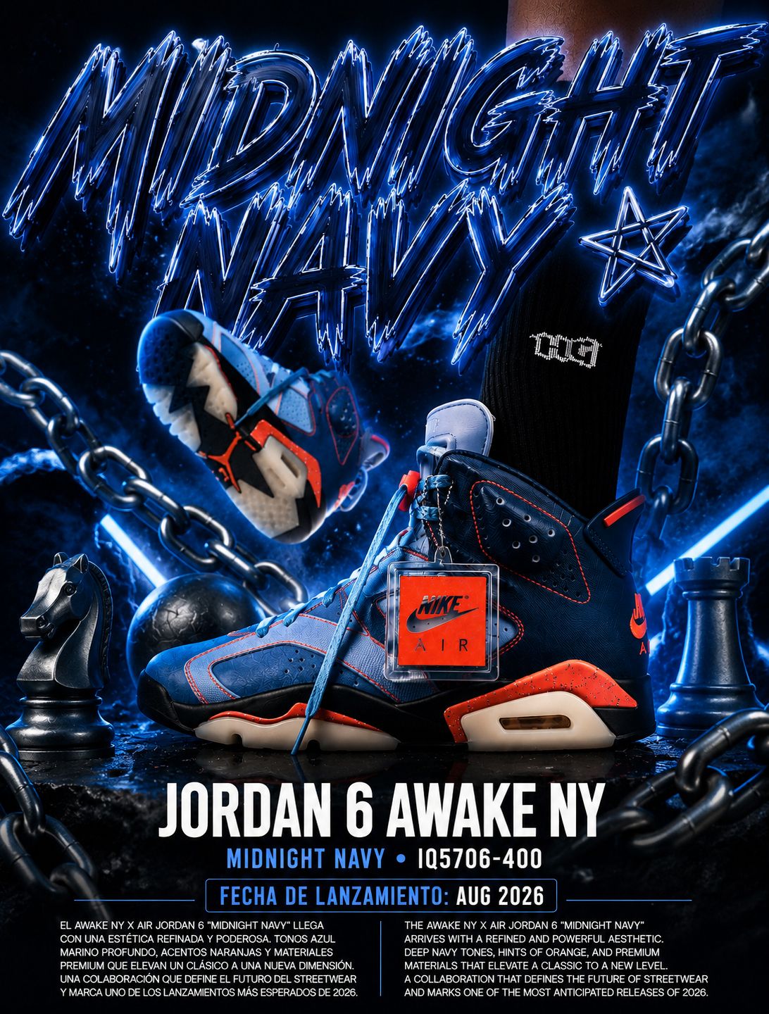 Jordan 6 Awake NY Midnight Navy: la colaboración que lleva el Air Jordan 6 a otro nivel