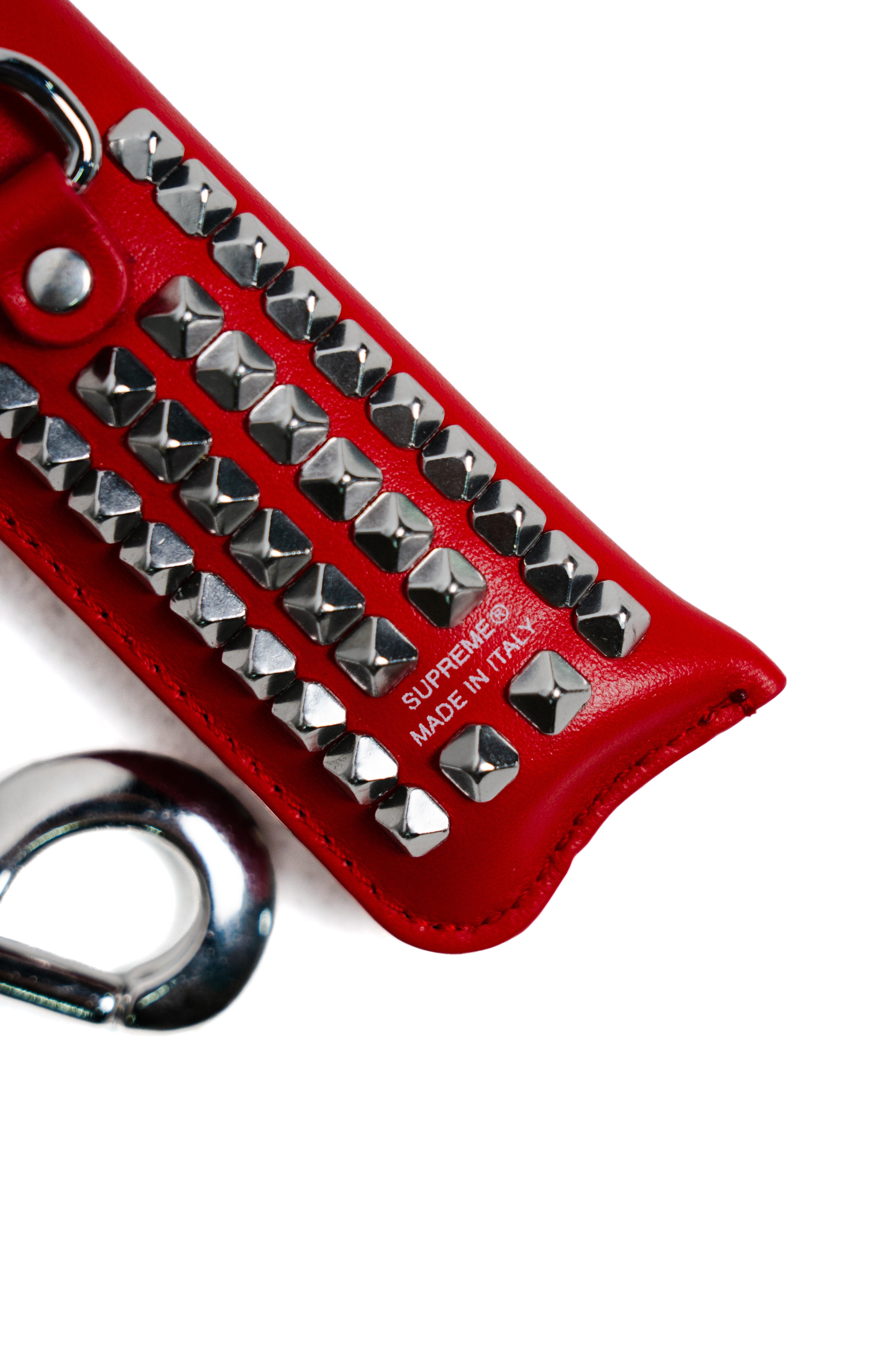 Supreme Studded Leather Lighter Holder Red