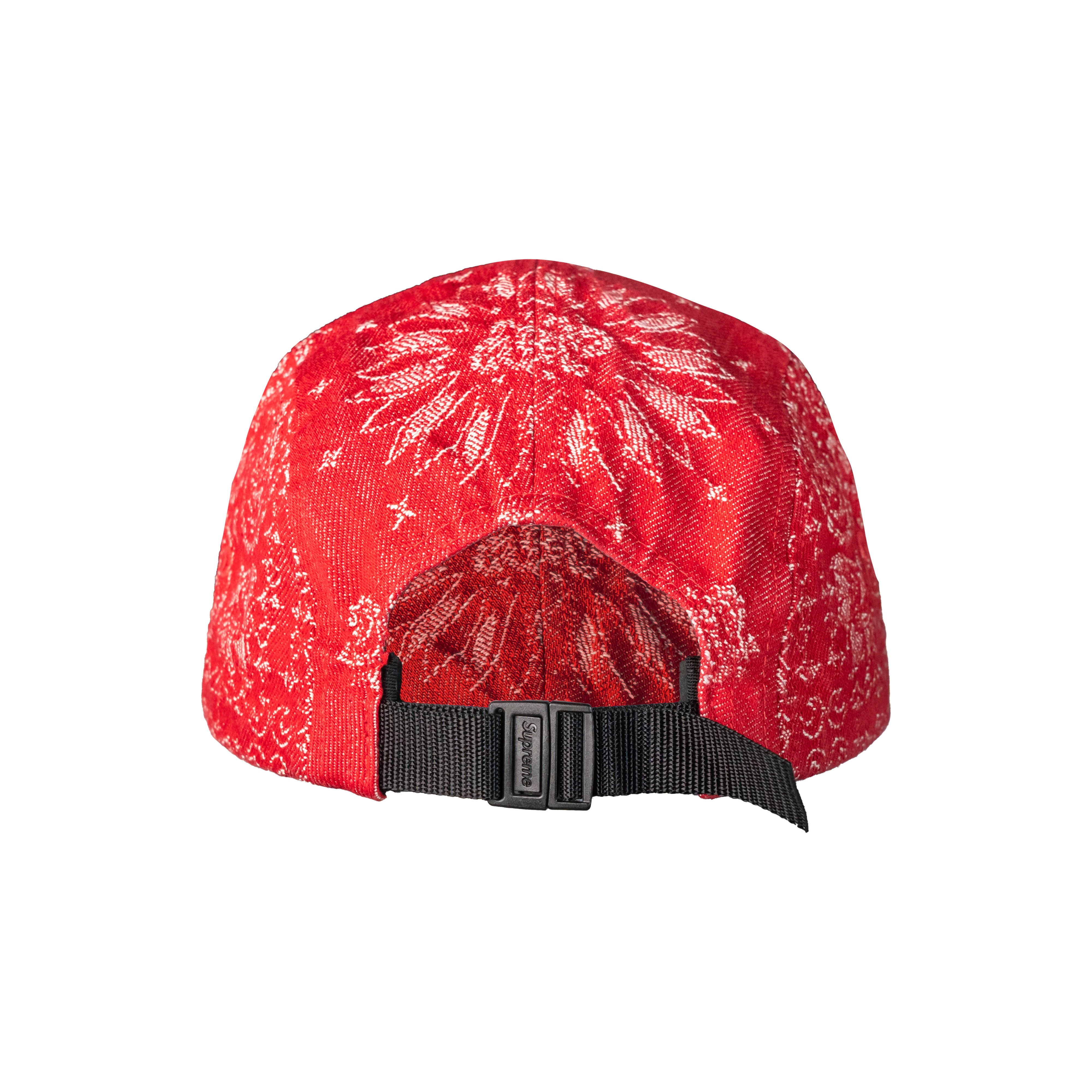 Supreme Bandana Jacquard Denim Camp Cap Rojo