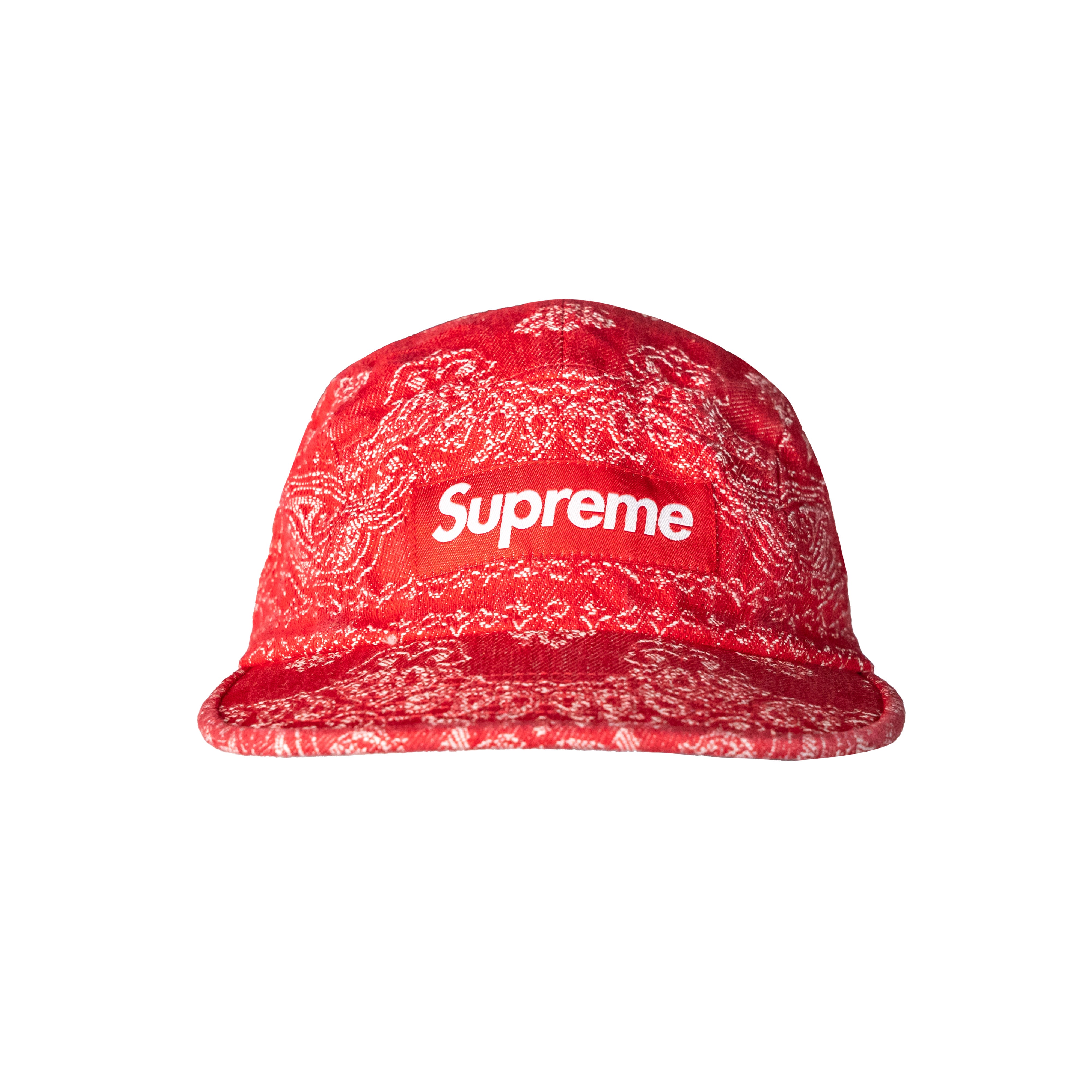 Supreme Bandana Jacquard Denim Camp Cap Rojo