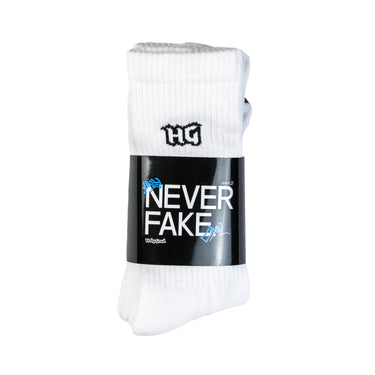 HG NEVER FAKE SOCKS – PACK x3 (BLANCO)