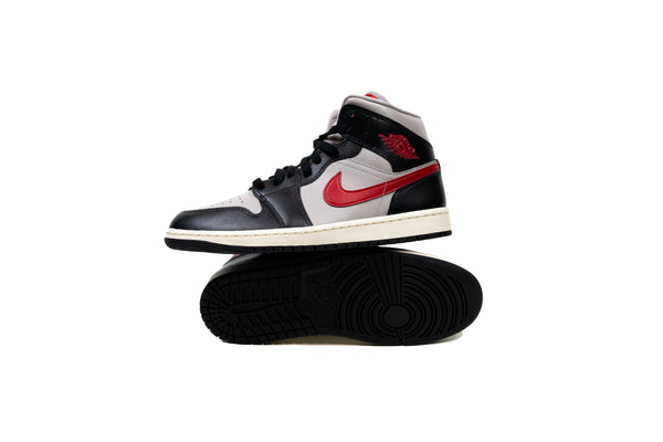 Jordan 1 Mid Black College Grey Gym Red