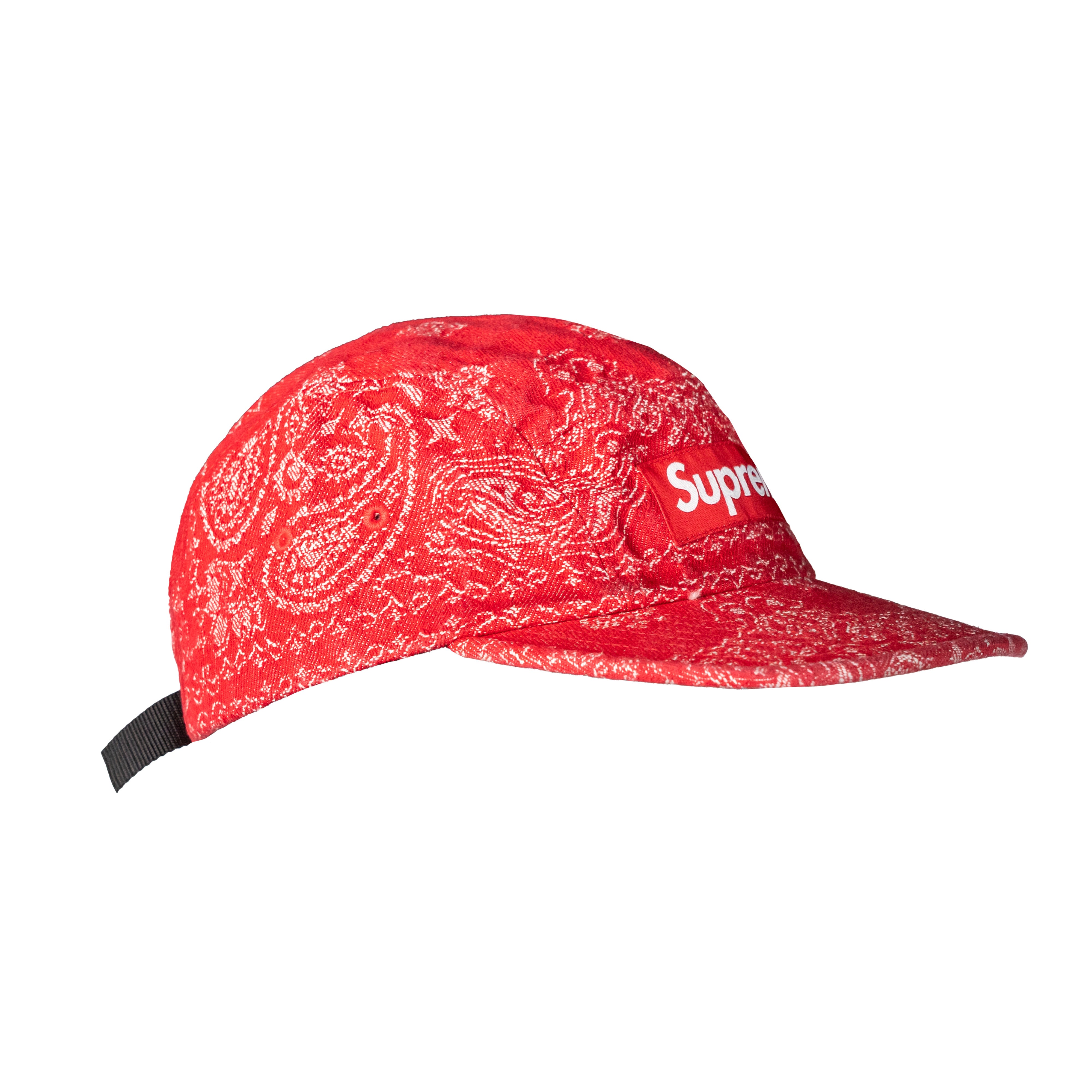 Supreme Bandana Jacquard Denim Camp Cap Rojo