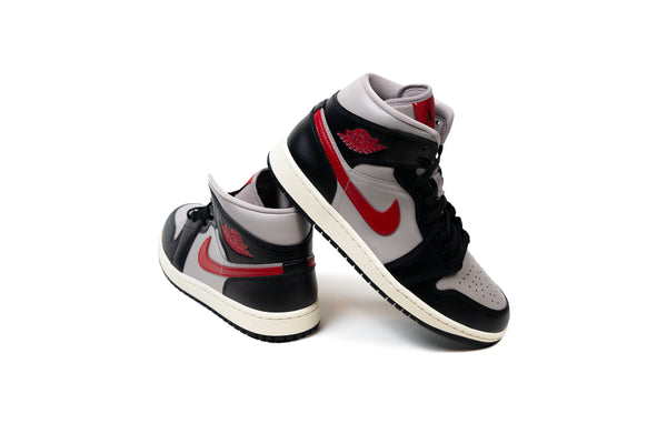 Jordan 1 Mid Black College Grey Gym Red