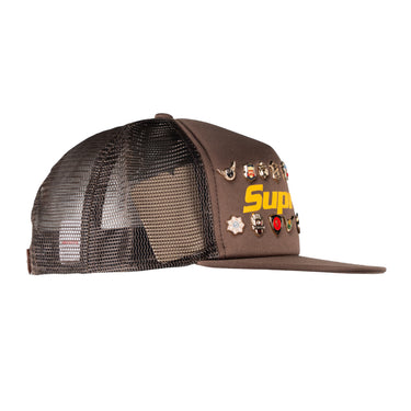 Supreme Pins Mesh Back 5 Panel Brown