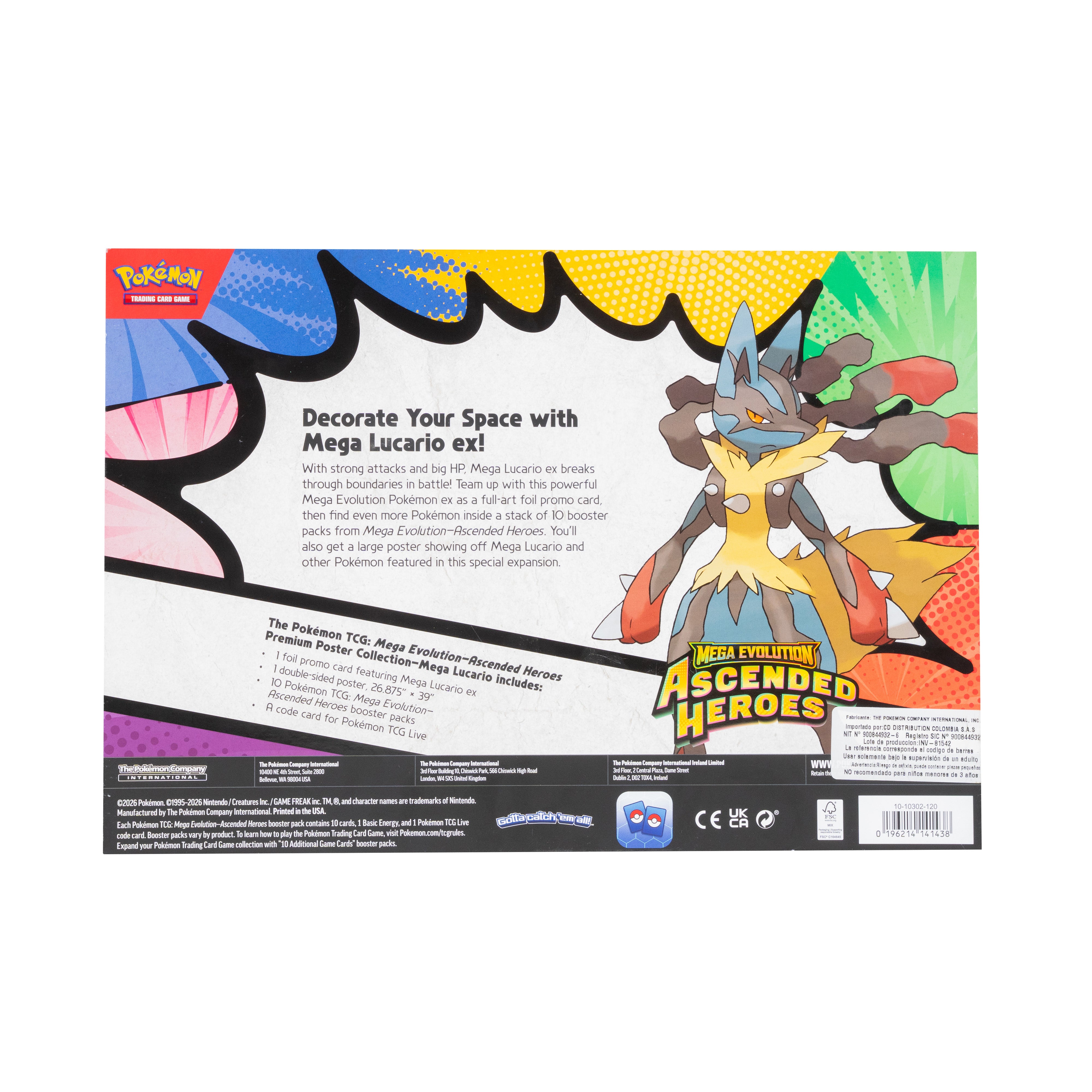 Pokémon TCG Mega Evolution – Ascended Heroes Premium Poster Collection (Mega Lucario ex)