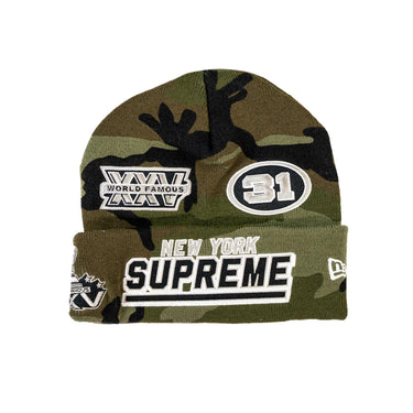 Supreme New Era Football Beanie Woodland Camo