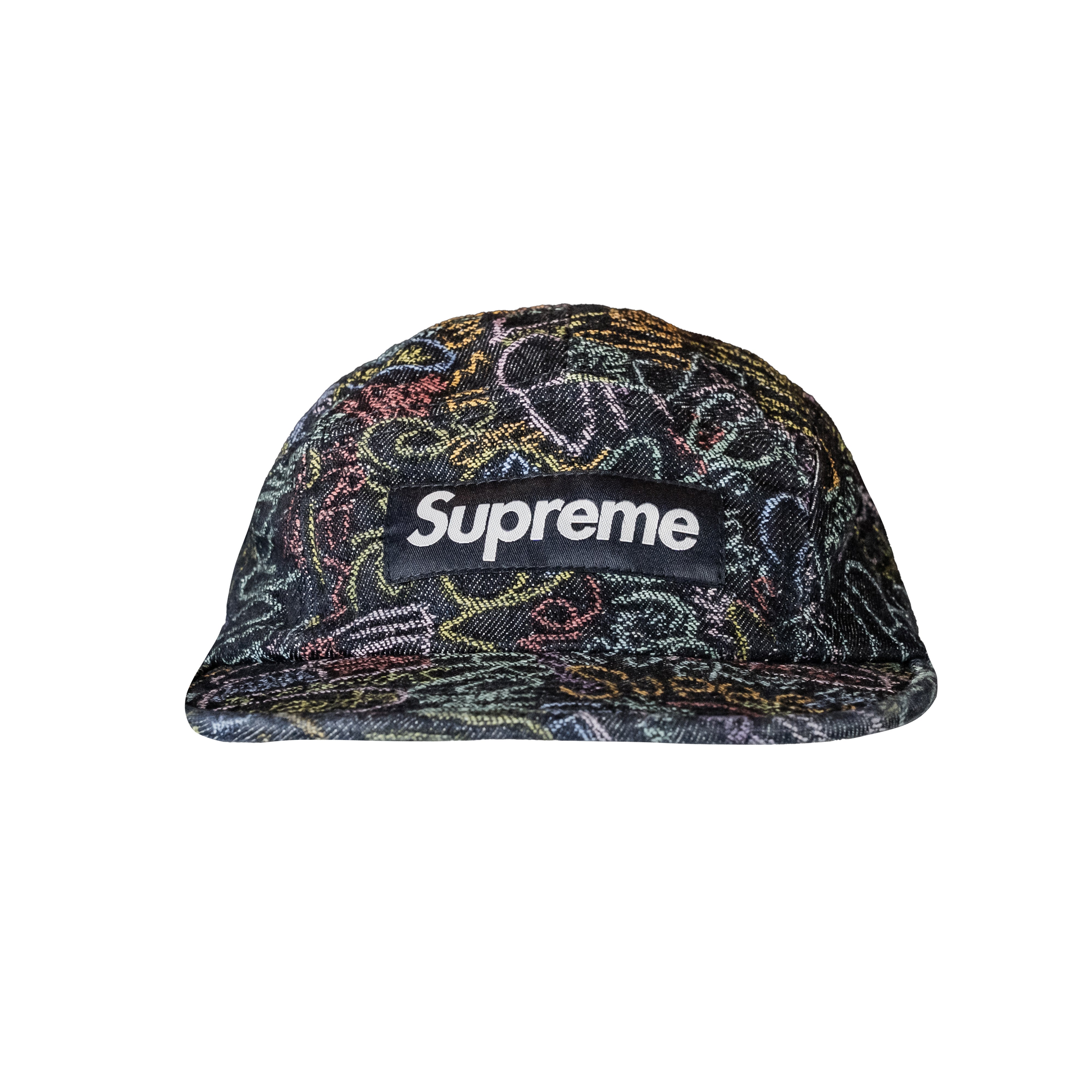 Supreme Handwriting Denim Camp Cap Indigo