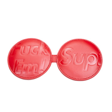 Supreme Leather Pocket Mirror Red